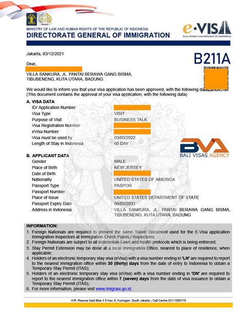 b211a visa indonesia application